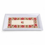 Valentine's Day Decorative Serving Tray – Framed Jacobean Border irregular moulded plastic serving tray photographed on a white background.