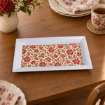 Valentine's Day Decorative Serving Tray – Jacobean Bloom Repeat irregular moulded plastic serving tray in a product view.