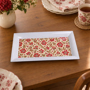 Valentine's Day Decorative Serving Tray – Jacobean Bloom Repeat irregular moulded plastic serving tray in a product view.