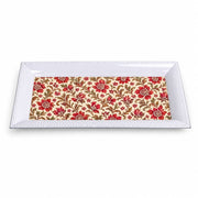 Valentine's Day Decorative Serving Tray – Jacobean Bloom Repeat irregular moulded plastic serving tray photographed on a white background.