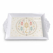Ramadan Decorative Serving Tray – Cream Lantern Crescent Medallion - MintiHome