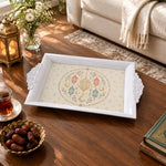 Ramadan Decorative Serving Tray – Cream Lantern Crescent Medallion - MintiHome