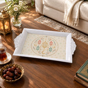 Ramadan Decorative Serving Tray – Cream Lantern Crescent Medallion - MintiHome