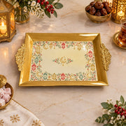 Ramadan Decorative Serving Tray – Cream Lantern Border Open Field - MintiHome