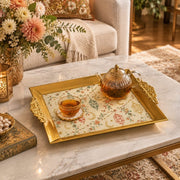 Ramadan Decorative Serving Tray – Cream Lantern Diagonal Flow - MintiHome