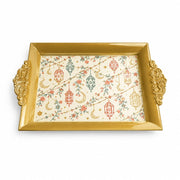 Ramadan Decorative Serving Tray – Cream Lantern Diagonal Flow - MintiHome