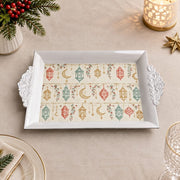 Ramadan Decorative Serving Tray – Cream Banded Lantern Panels - MintiHome