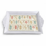 Ramadan Decorative Serving Tray – Cream Banded Lantern Panels - MintiHome
