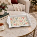 Ramadan Decorative Serving Tray – Cream Banded Lantern Panels - MintiHome