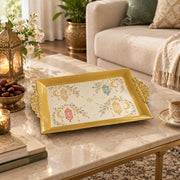 Ramadan Decorative Serving Tray – Cream Lantern Corner Symmetry - MintiHome