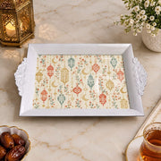 Ramadan Decorative Serving Tray – Cream Lantern Seamless Repeat - MintiHome