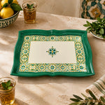 Ramadan Decorative Serving Tray – Cream Star Lattice Border - MintiHome