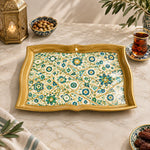 Ramadan Decorative Serving Tray – Cream Star Lattice Diagonal - MintiHome