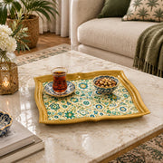 Ramadan Decorative Serving Tray – Cream Star Lattice Diagonal - MintiHome