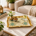 Ramadan Decorative Serving Tray – Cream Star Lattice Symmetry - MintiHome