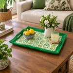 Ramadan Decorative Serving Tray – Cream Star Lattice Repeat - MintiHome