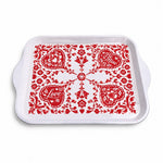Valentine's Day Decorative Serving Tray – Crimson Lace Corner Symmetry - MintiHome
