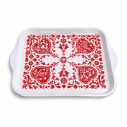 Valentine's Day Decorative Serving Tray – Crimson Lace Corner Symmetry - MintiHome
