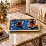 Ramadan Decorative Serving Tray – Cobalt Lantern Diagonal Flow - MintiHome
