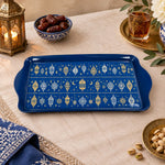 Ramadan Decorative Serving Tray – Cobalt Banded Lantern Chains - MintiHome