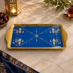 Ramadan Decorative Serving Tray – Cobalt Lantern Corner Symmetry - MintiHome