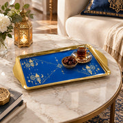 Ramadan Decorative Serving Tray – Cobalt Lantern Corner Symmetry - MintiHome