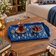 Ramadan Decorative Serving Tray – Cobalt Lantern Seamless Repeat - MintiHome