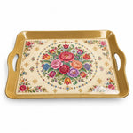 Daily Decorative Serving Tray – Cream Tapestry Floral Medallion - MintiHome