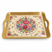 Daily Decorative Serving Tray – Cream Tapestry Floral Medallion - MintiHome