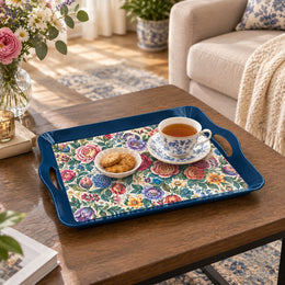 Daily Decorative Serving Tray – Cream Tapestry Floral Flow - MintiHome