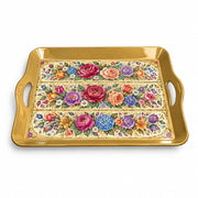 Daily Decorative Serving Tray – Cream Tapestry Banded Florals - MintiHome