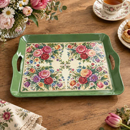 Daily Decorative Serving Tray – Cream Tapestry Corner Symmetry - MintiHome