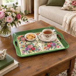 Daily Decorative Serving Tray – Cream Tapestry Corner Symmetry - MintiHome