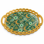 Ramadan Decorative Serving Tray – Teal Crescent Diagonal Flow - MintiHome