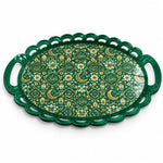 Ramadan Decorative Serving Tray – Teal Crescent Seamless Repeat - MintiHome
