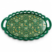 Ramadan Decorative Serving Tray – Teal Crescent Seamless Repeat - MintiHome