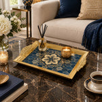 Ramadan Decorative Serving Tray – Gold Rosette Hexagon Medallion - MintiHome