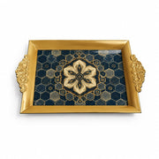Ramadan Decorative Serving Tray – Gold Rosette Hexagon Medallion - MintiHome