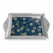 Ramadan Decorative Serving Tray – Navy Hexagon Tile Diagonal - MintiHome