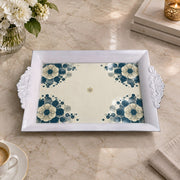 Ramadan Decorative Serving Tray – Cream Hexagon Corner Symmetry - MintiHome