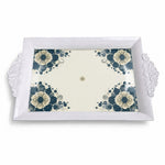 Ramadan Decorative Serving Tray – Cream Hexagon Corner Symmetry - MintiHome