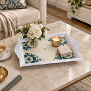 Ramadan Decorative Serving Tray – Cream Hexagon Corner Symmetry - MintiHome