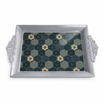 Ramadan Decorative Serving Tray – Navy Hexagon Seamless Repeat - MintiHome