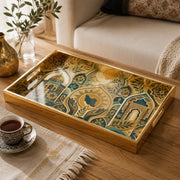 Iranian Peace Glass Serving Tray – Mosque Dove Sun Mandala - MintiHome