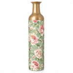 Vintage Peony Metal Flower Vase – Blush Garden Bouquet decorative metal vase shown in a product view.