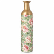Vintage Peony Metal Flower Vase – Blush Garden Bouquet decorative metal vase shown in a product view.