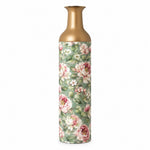 Vintage Peony Metal Flower Vase – Sage Peony Meadow decorative metal vase shown in a product view.