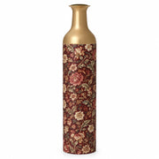 Daily Metal Flower Vase – Burgundy Floral Tapestry decorative metal vase shown in a product view.