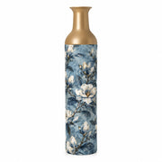 Sage Poppy Metal Flower Vase – Indigo Magnolia Branch decorative metal vase shown in a product view.