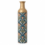 Gilded Fan Metal Flower Vase – Navy Lily Tulip Art Nouveau decorative metal vase shown in a product view.